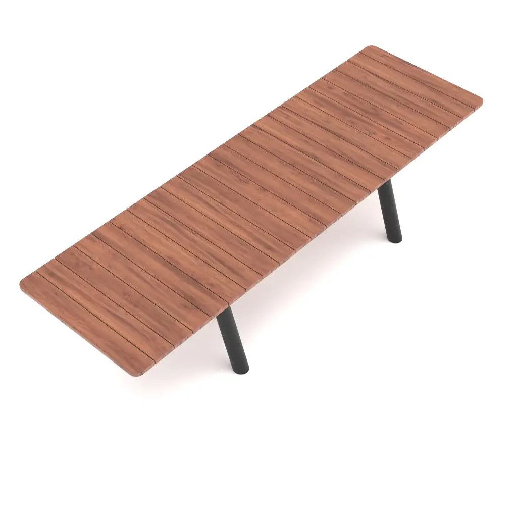 [PNG011-1] Panigiri (8-10 people, 312 cm/122.7 in, Hellwood 100% PEFC - Thermally treated wood, No bench, Black (RAL9005))